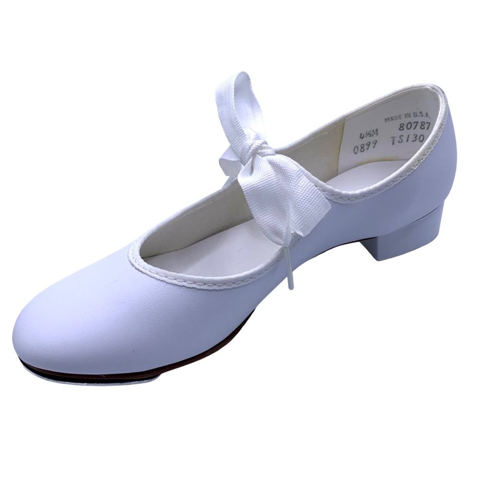 Award Tyette Mary Jane Tap Dance Shoes White Girls Teens 4.5 New Recital - Picture 2 of 9
